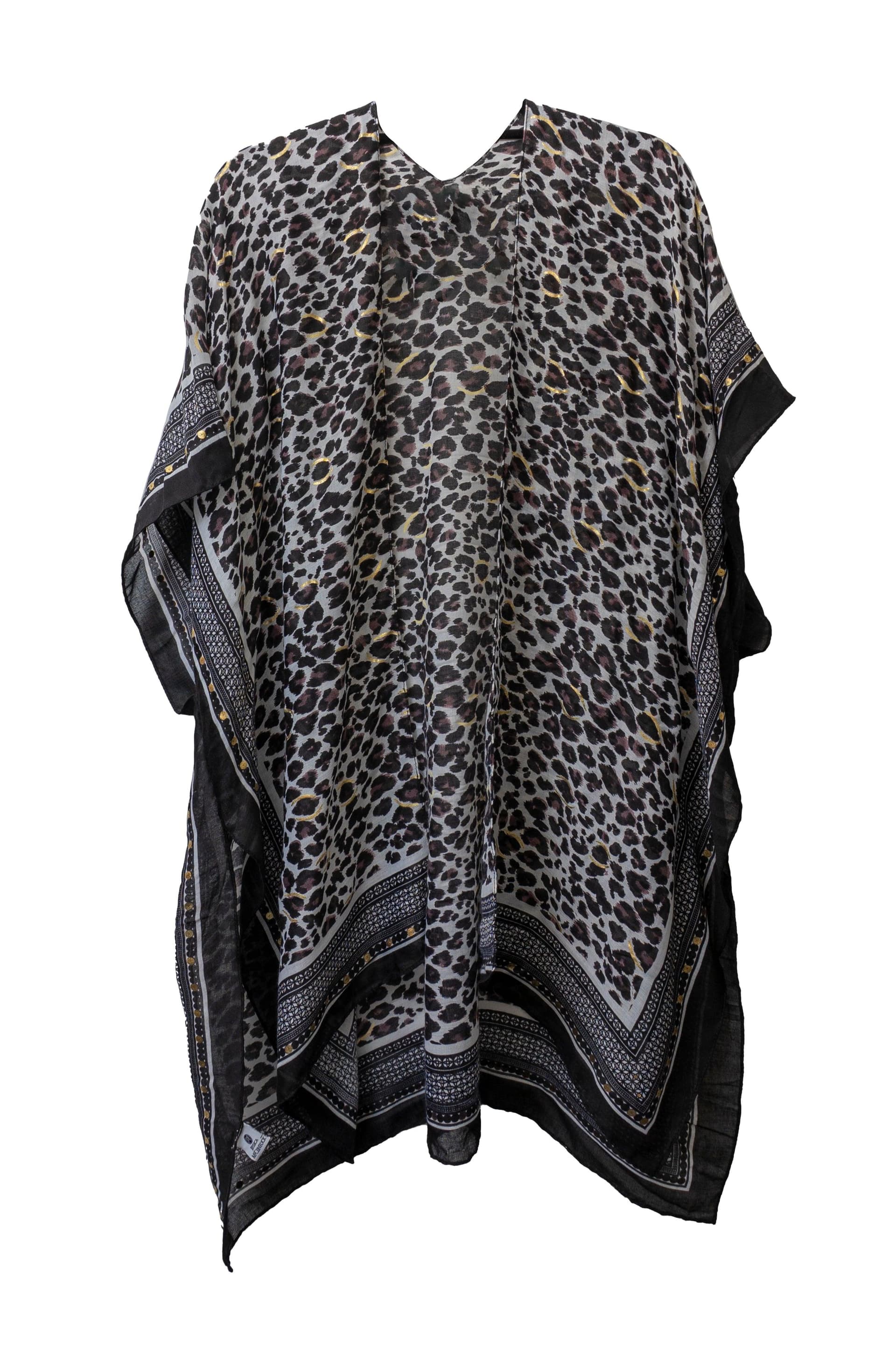 Leopard Print Gold Foil Kimono