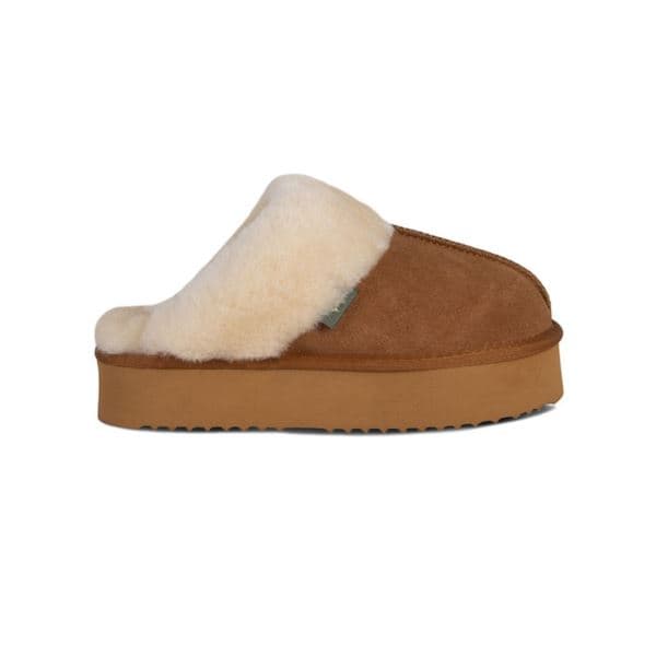 Women's Platform Scuff-Chestnut-6.5-7.5