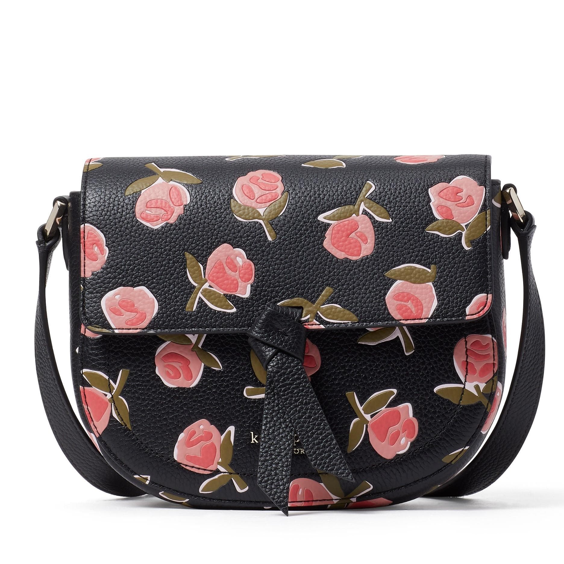 Knott Ditsy Rose Saddle Bag - Black Multi
