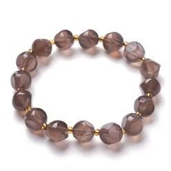 Grey Beaded Stretch Bracelet
