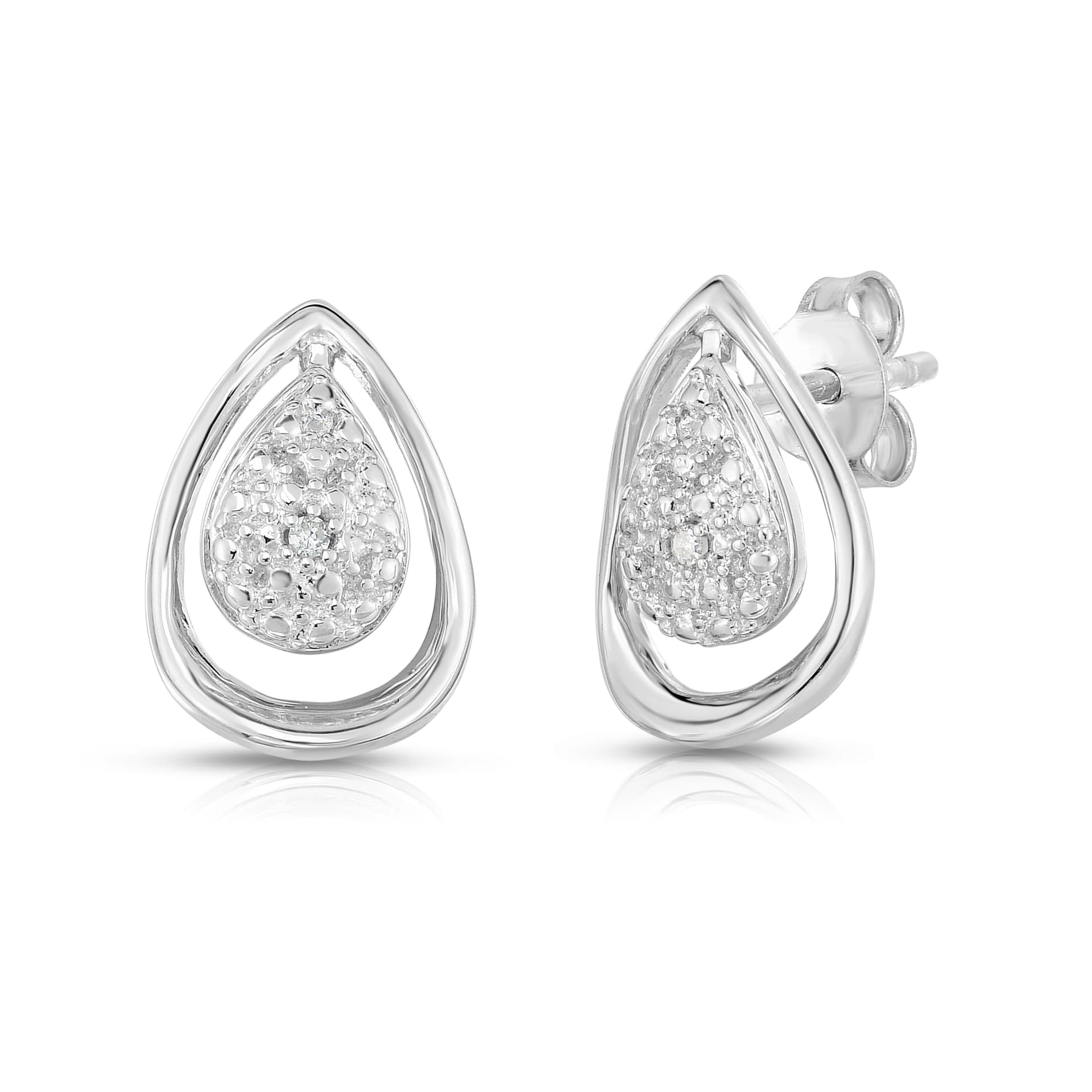 Diamond Tear Drop Earrings
