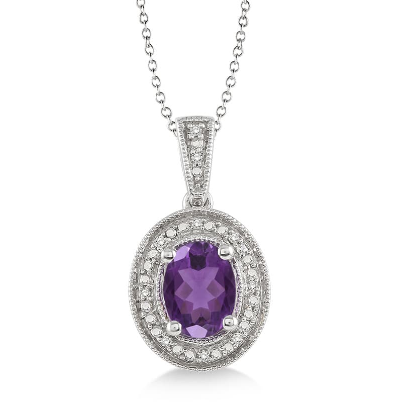 Amethyst & Diamond Necklace