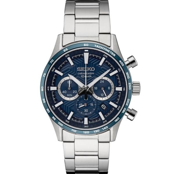 Seiko Essentials SS Chronograph Blue Dial, SS bracelet