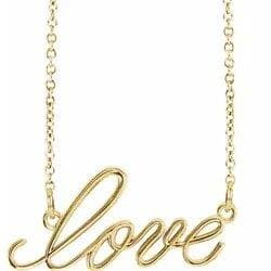 14K Yellow "Love" Necklace