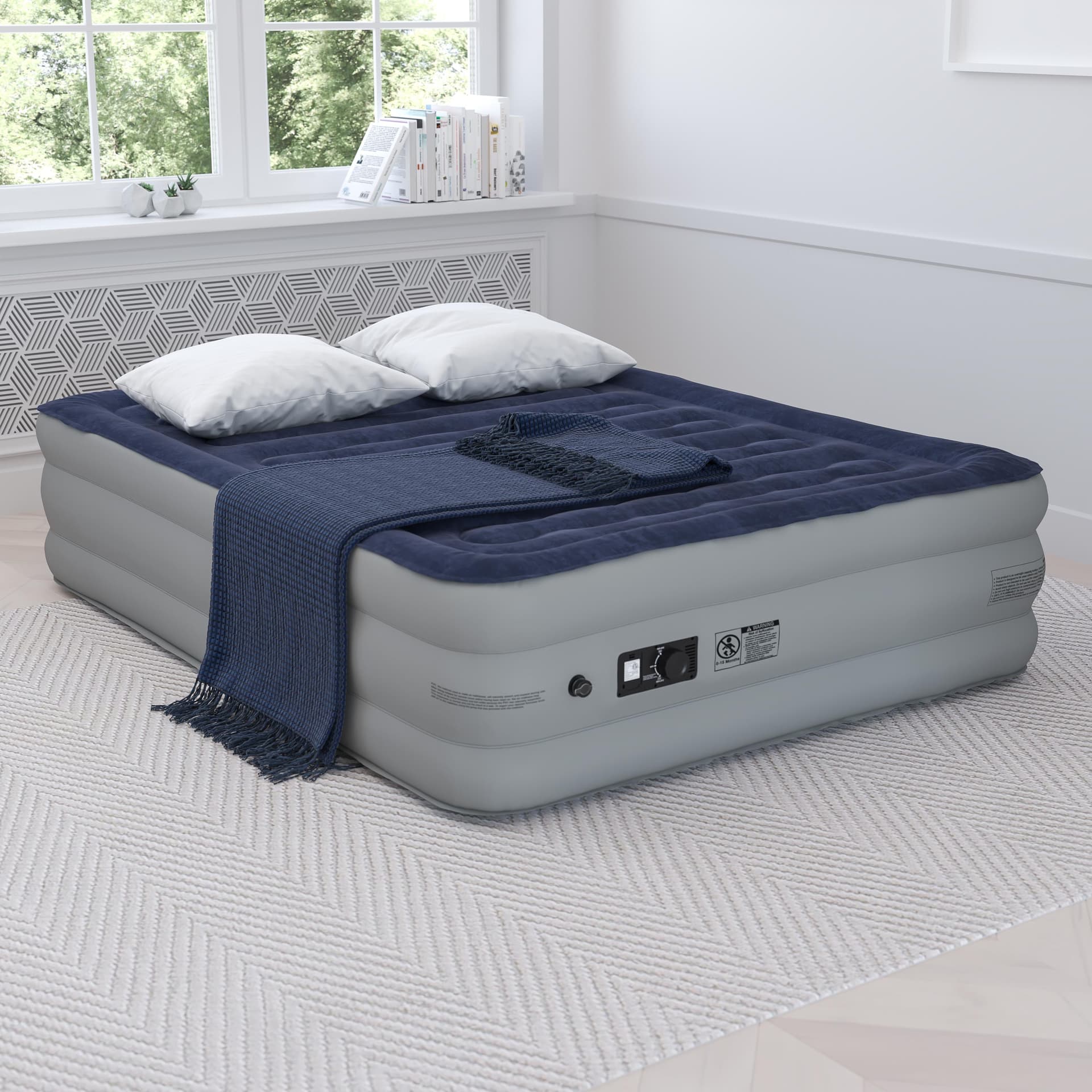 18" Queen Air Mattress - ETL Certified Internal Electric Pump and Carrying Case