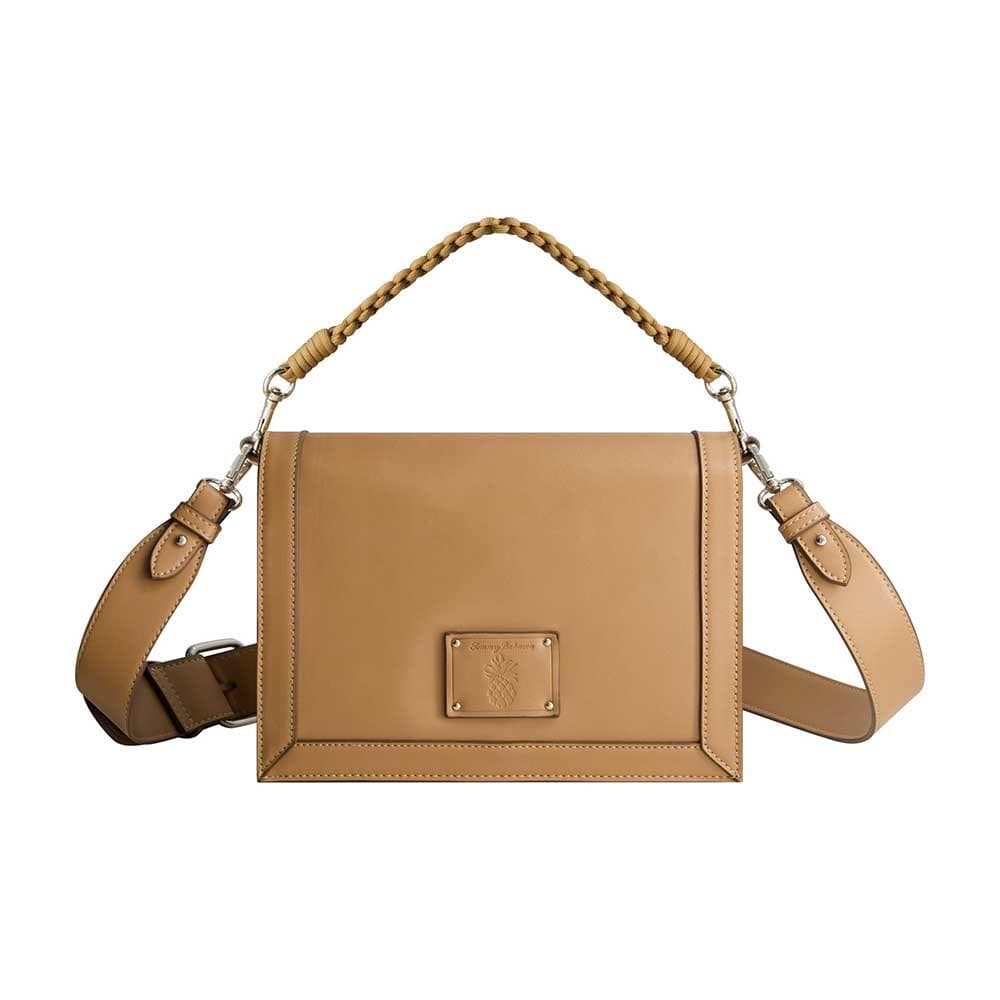 Debossed Logo Flat Messenger Bag