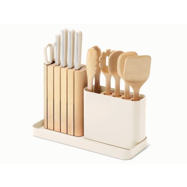 14pc Knife & Utensil Set Cream