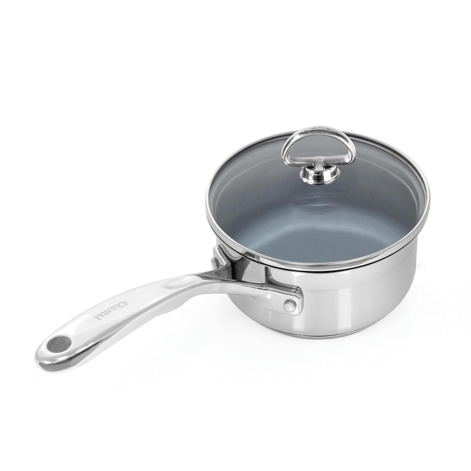 Induction 21 Steel Ceramic Coated Saucepan with Lid (1 Qt.)