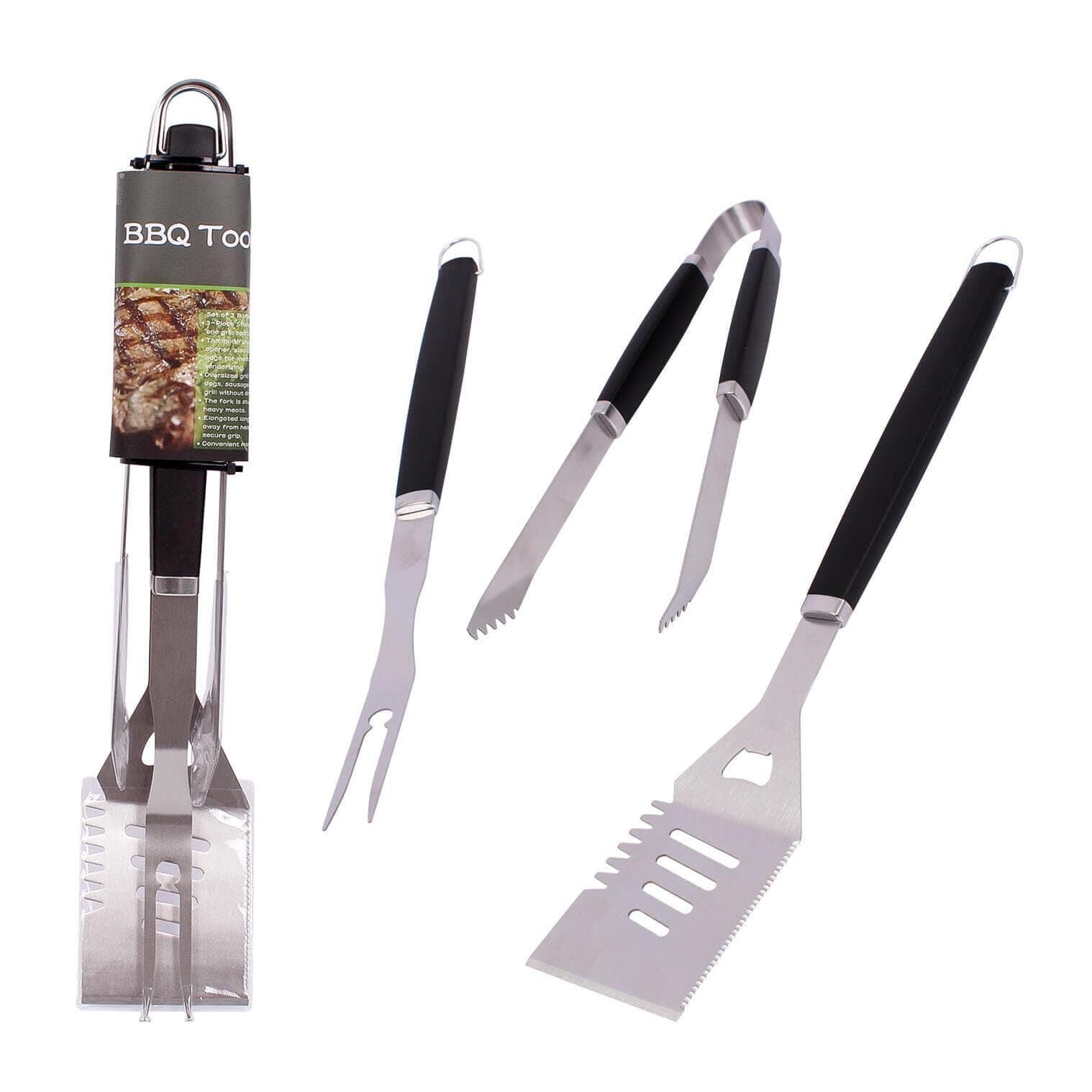 3 Pack Stainless Steel BBQ Tools