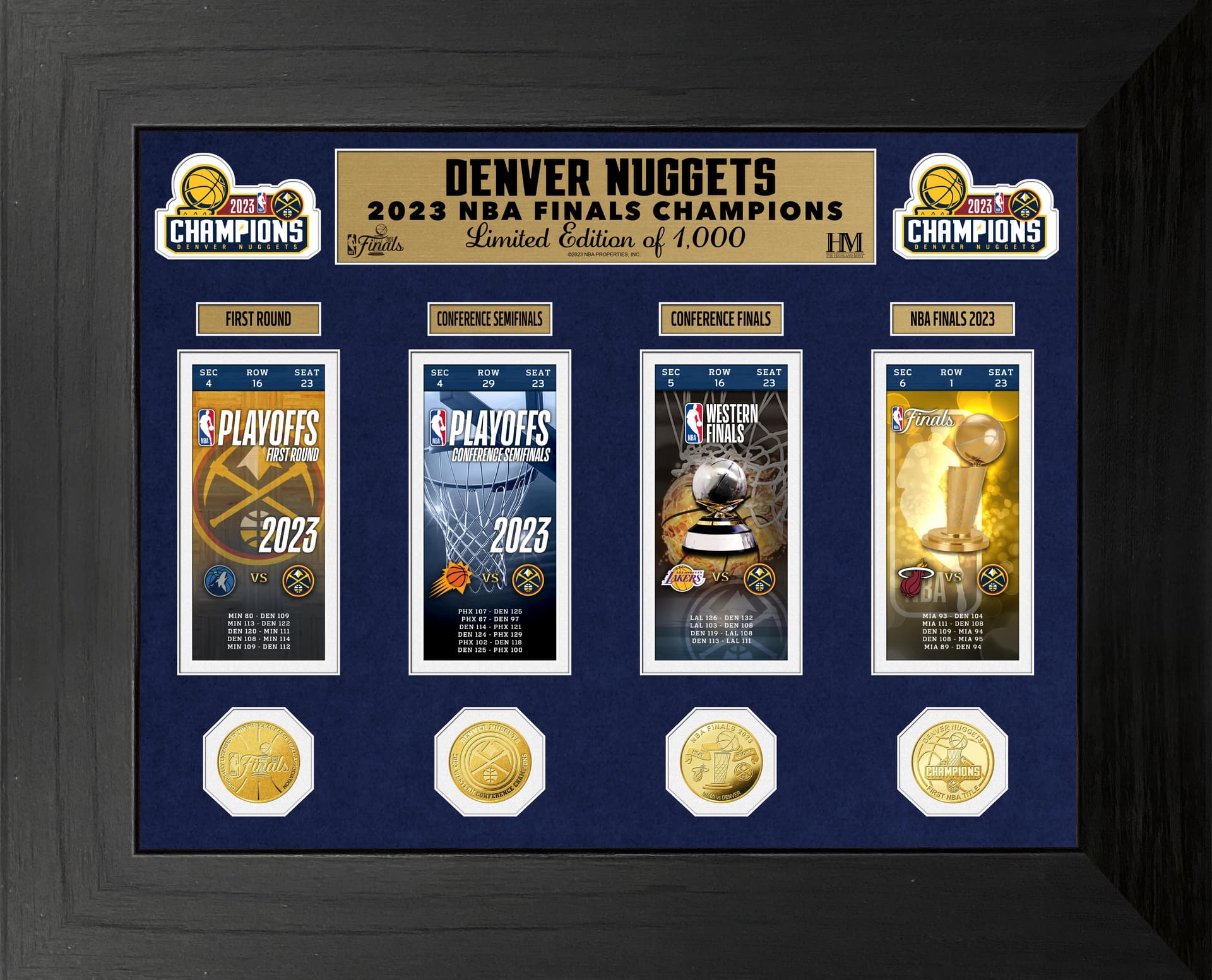 Denver Nuggets 2023 NBA Champions Deluxe Ticket Mint