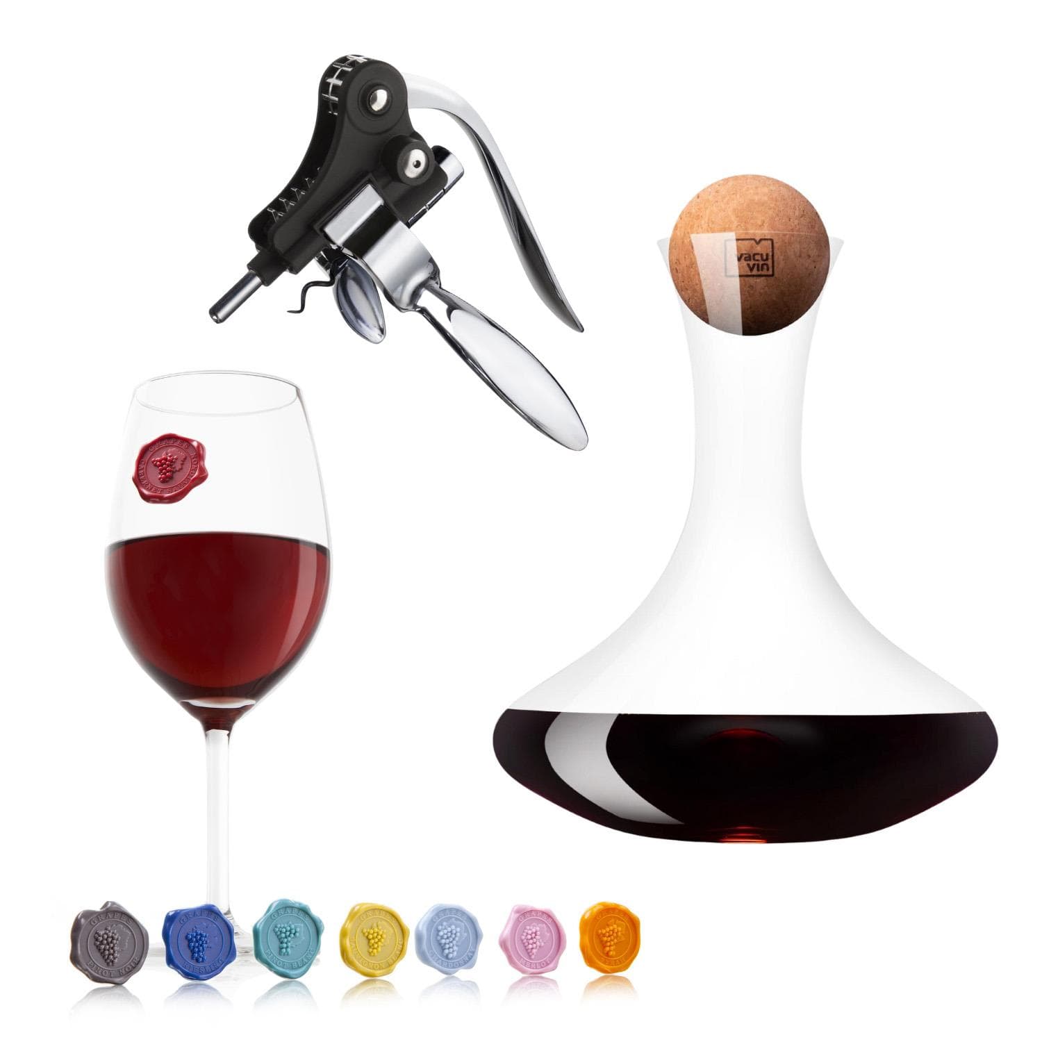 Vacu Vin Glass Wine Decanter Bundle