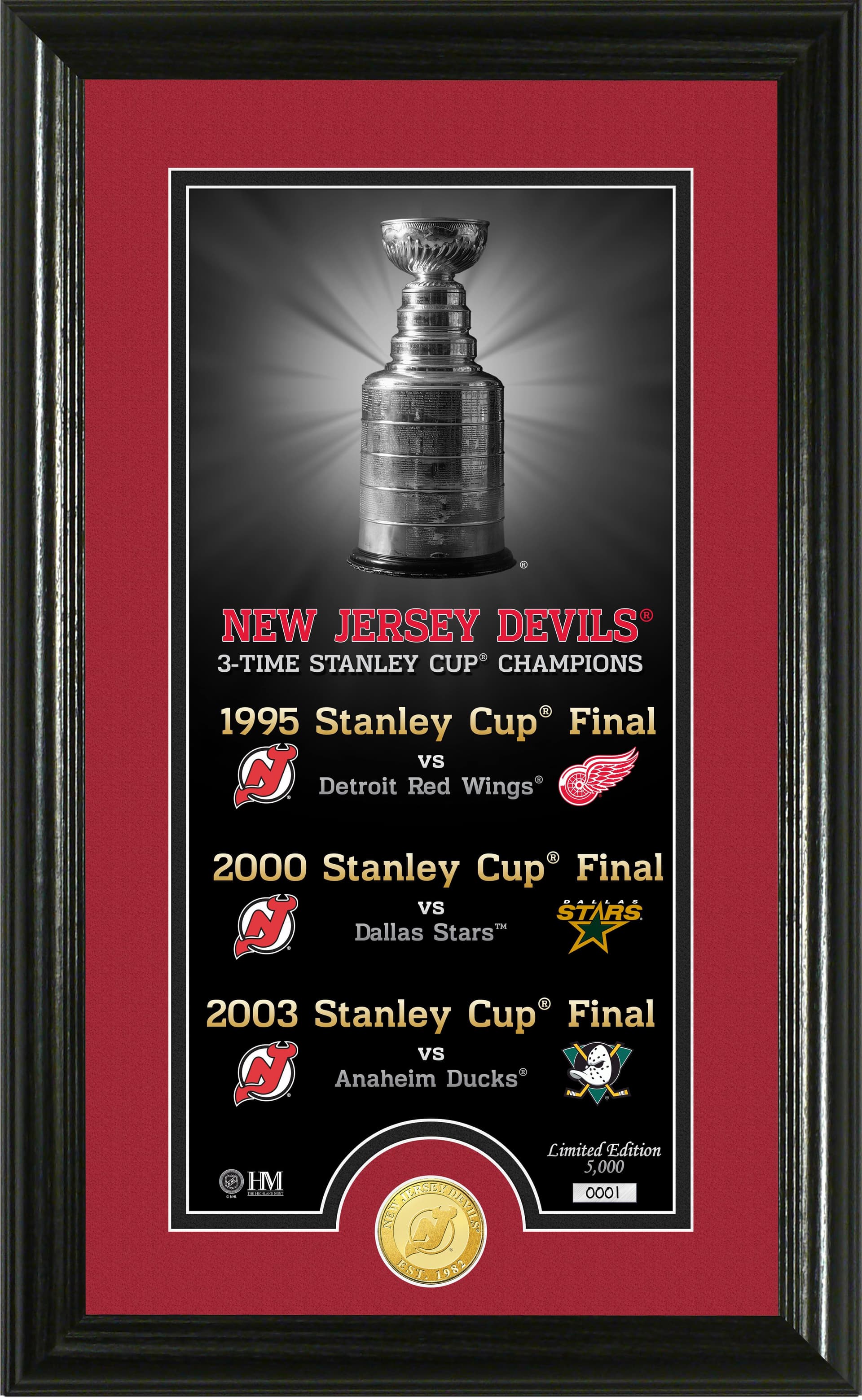 New Jersey Devils "Legacy" Supreme Bronze Coin Panoramic Photo Mint