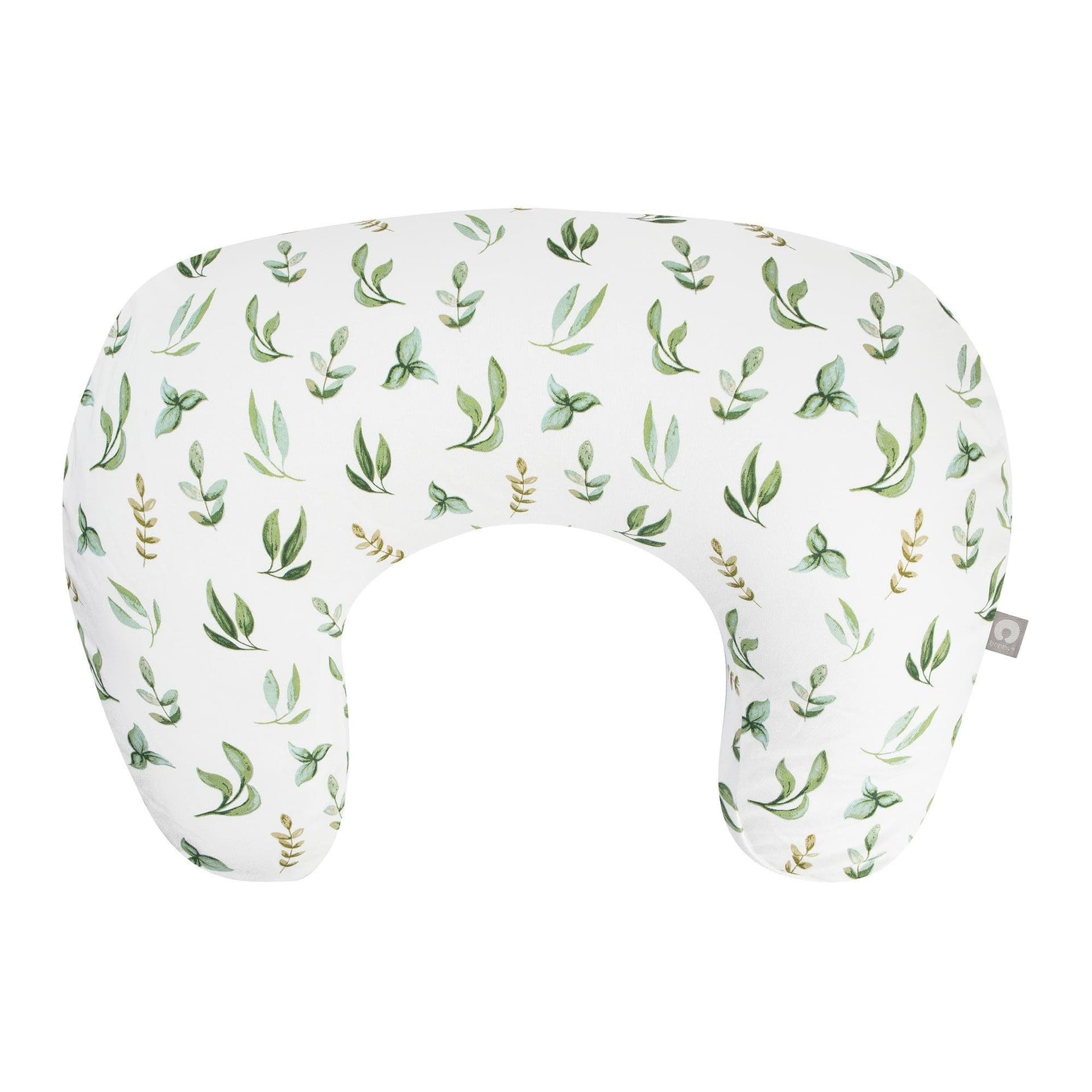 Boppy New Nursing Pillow Cotton Cover Organic Green Leaves