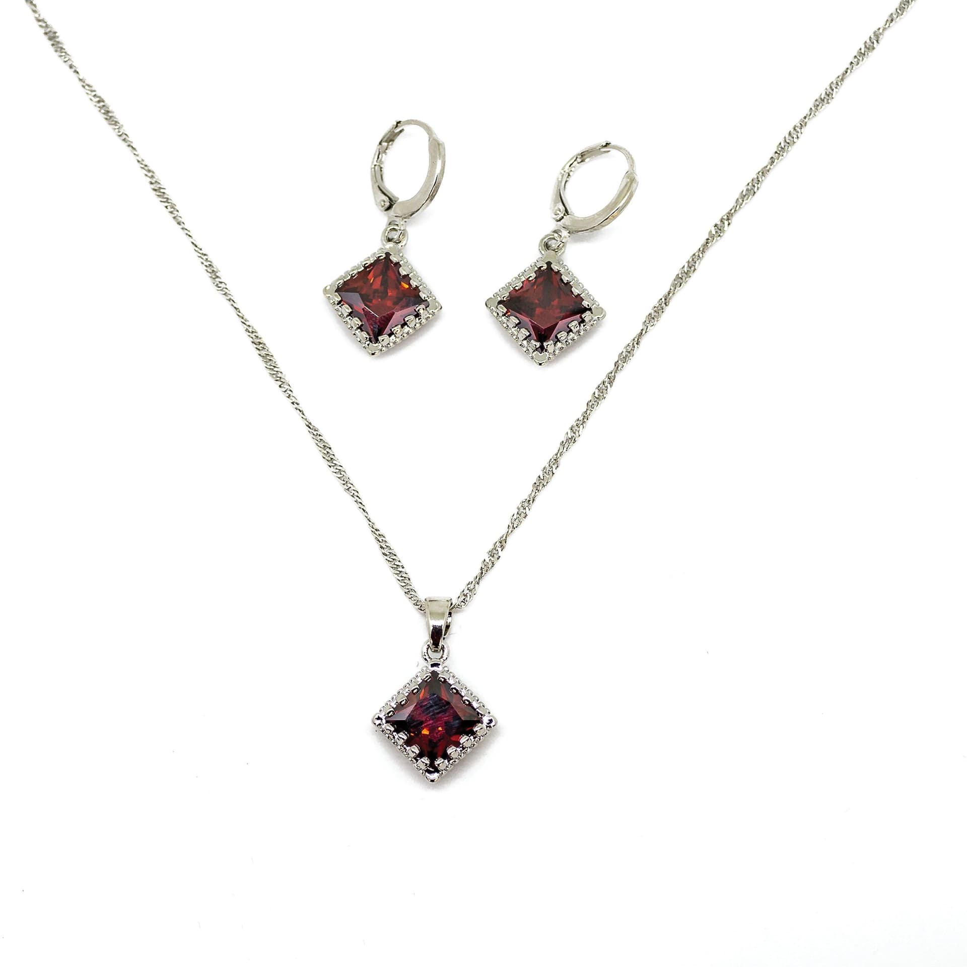 In Your Dreams Necklace and Earrings Set-Red