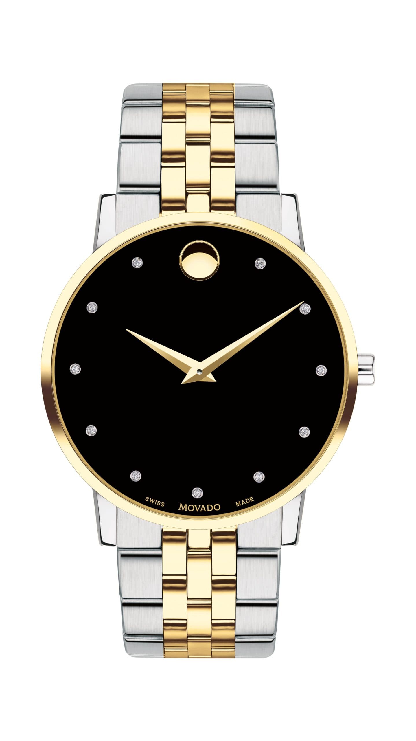 Men's Museum Classic Two-Tone Diamond Marker Watch Black Dial