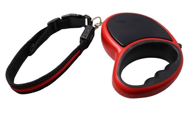 23' Heavy Duty Retractable Dog Leash with Rechargeable Lighted Collar