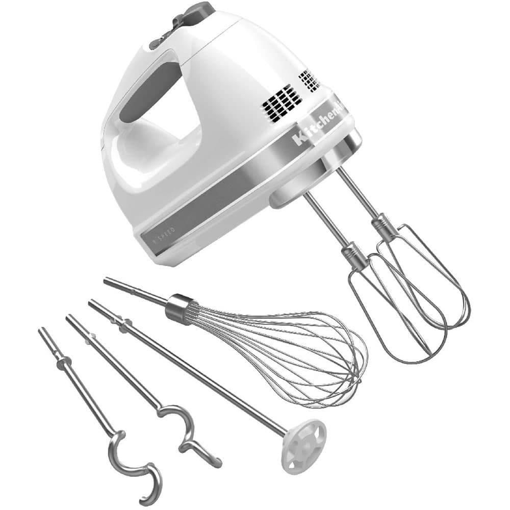 9-Speed Hand Mixer with Turbo Beater II Accessories in White