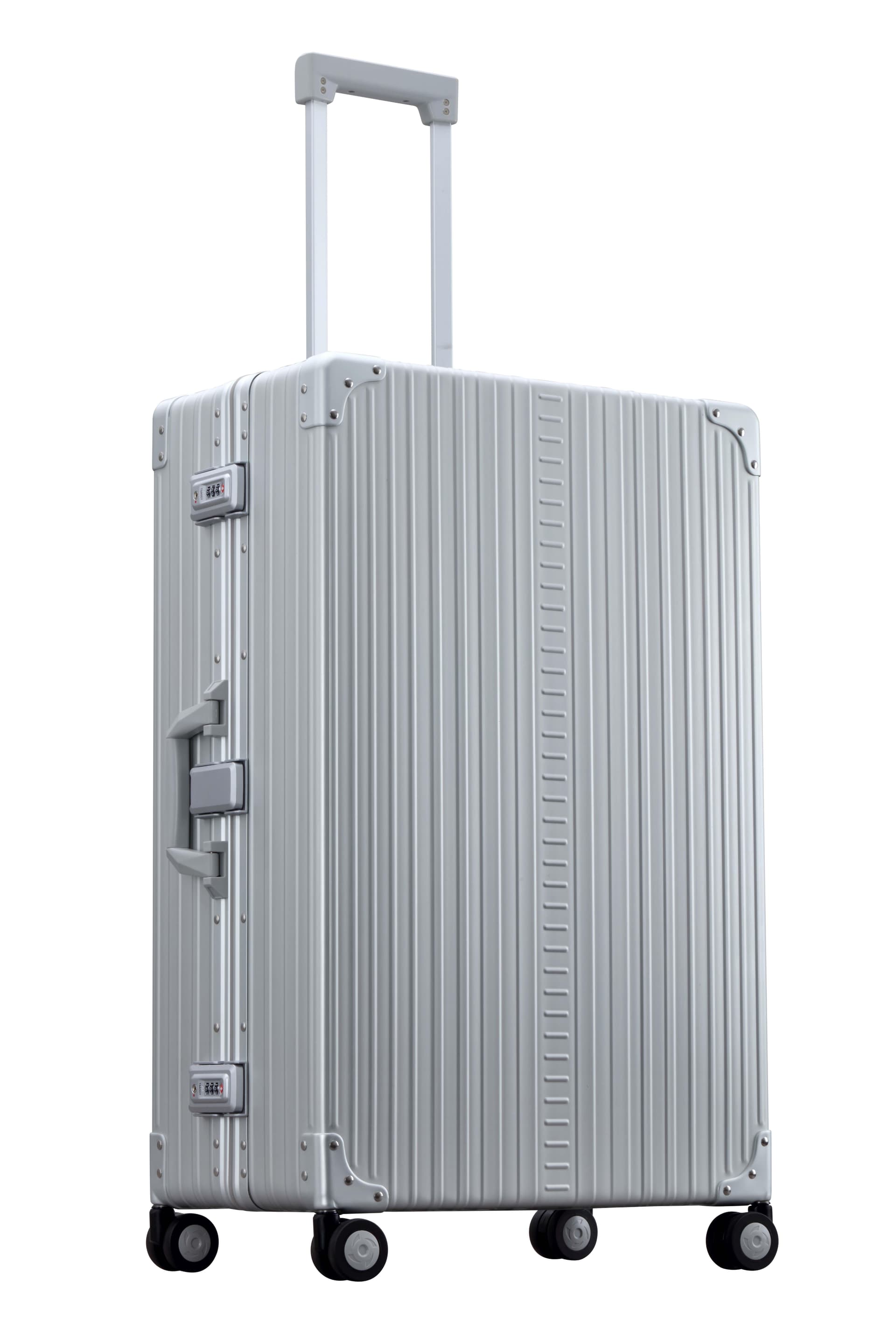 Aleon 30" Macro Traveler Aluminum Hardside Checked Luggage (Platinum) Silver