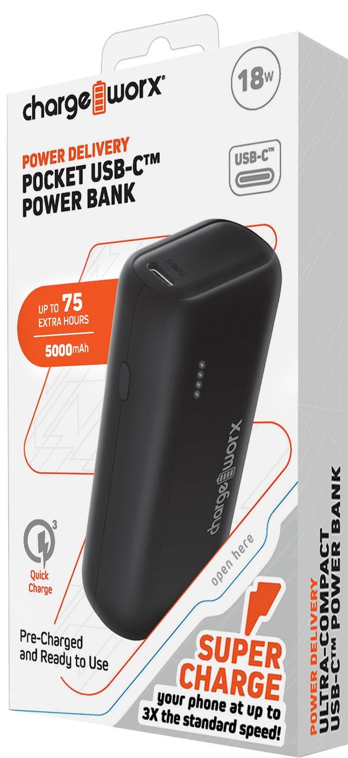 Chargeworx 5000mAh Dual USB Slim Power Bank