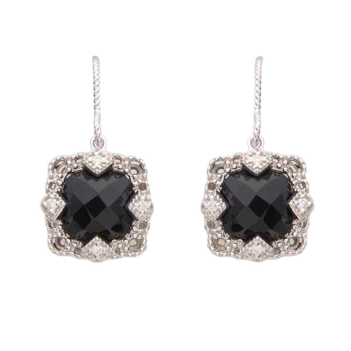 Onyx and Diamond Earrings