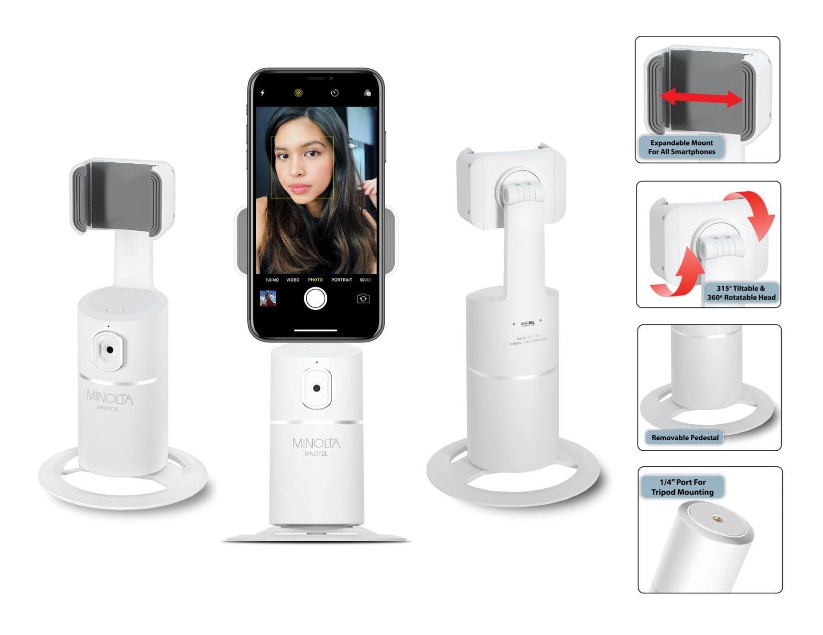 360 Intelligent Face/BodyTracking Mount for Smartphones
