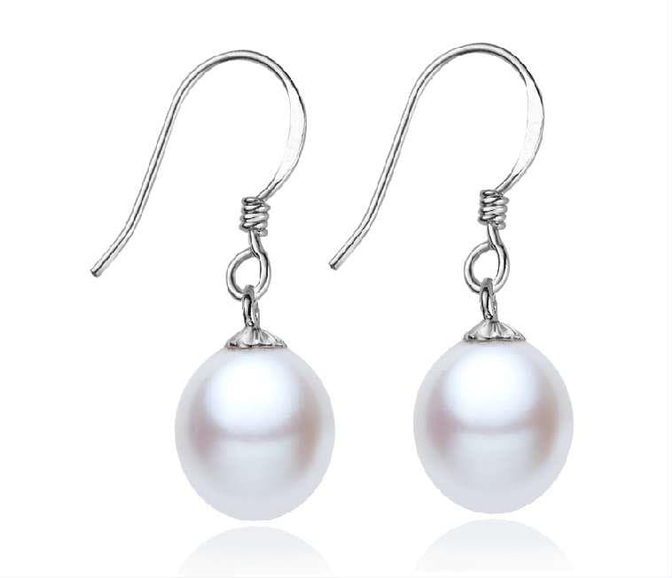 Sterling Silver Pear Shaped Pearl Earrings