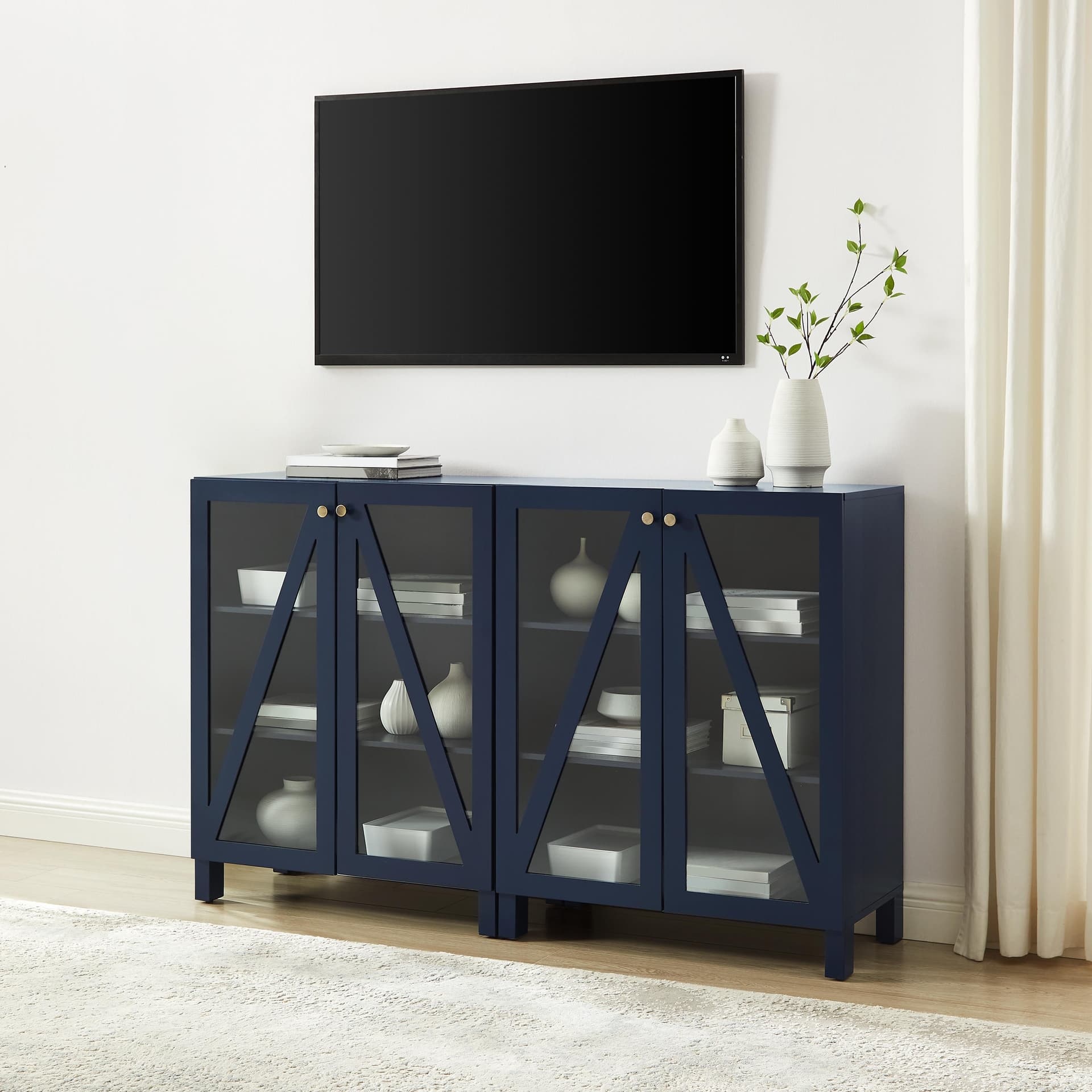 Cassai 2-Piece Media Sideboard Cabinet Set