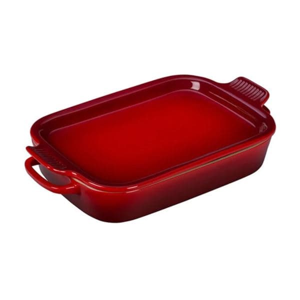 2.75qt Stoneware Rectangular Dish w/ Platter Lid Cerise