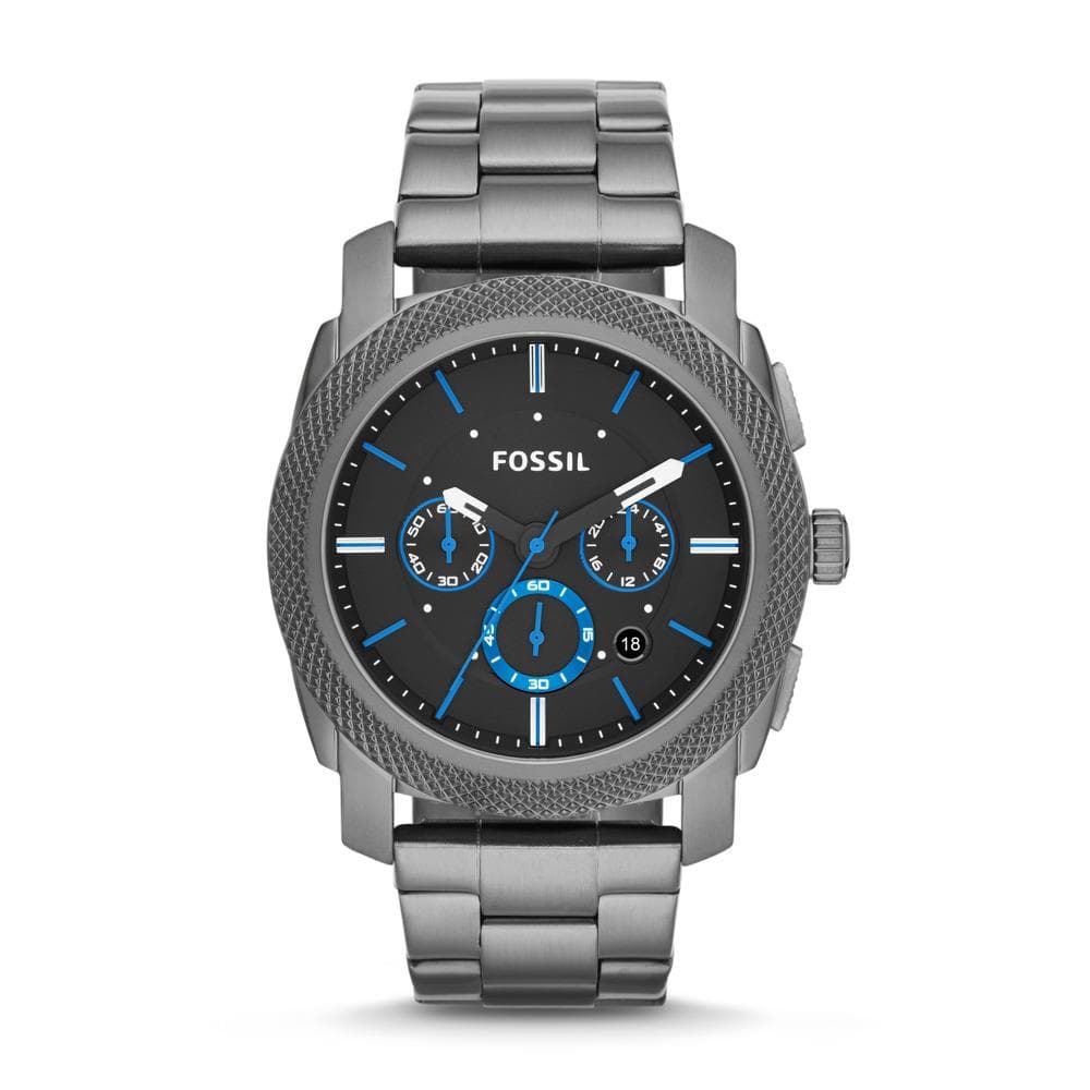 Mens Machine Smoke Chronograph Watch Black Dial