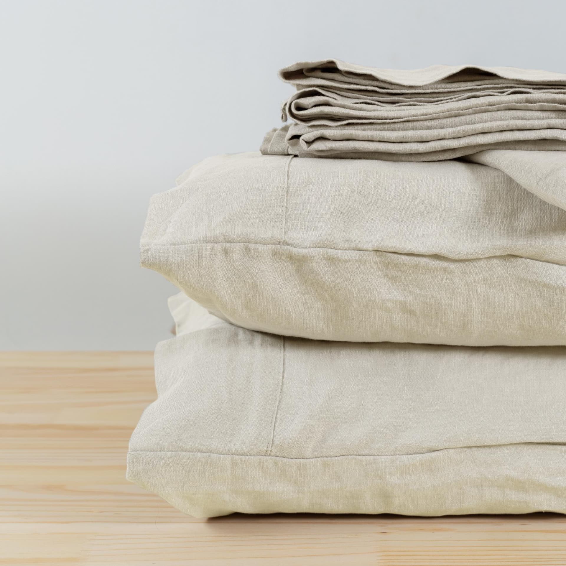 Stonewashed Linen Sheet Sets King Oatmeal