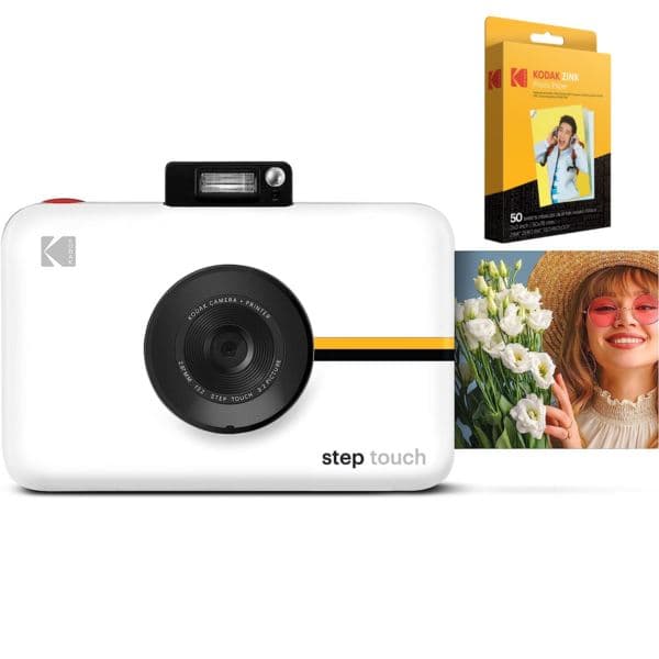 Kodak Step Touch 13MP Digital Camera & Instant Printer with 3.5" LCD + 50-pack Zink paper (white)