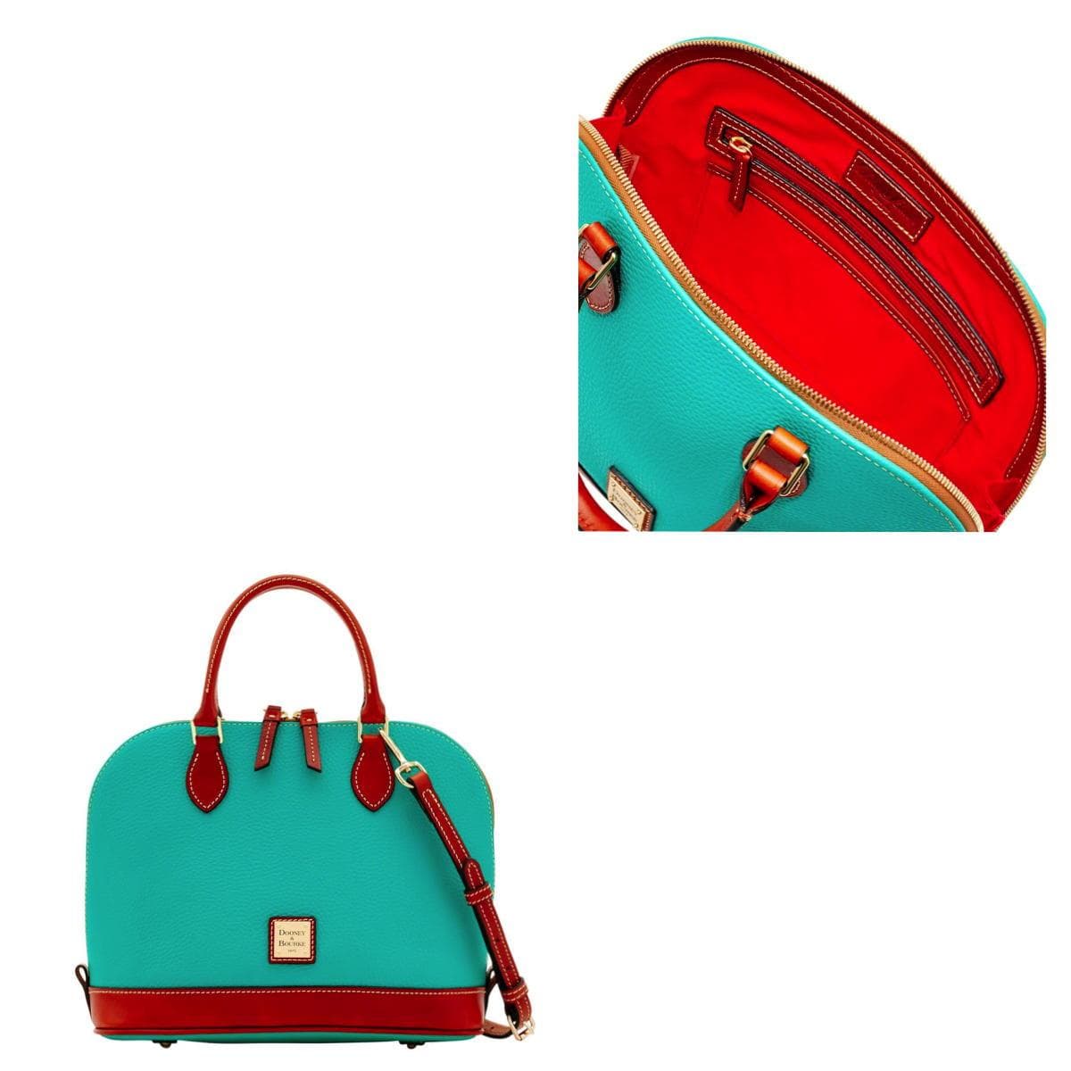 Pebble Grain Zip Zip Satchel
