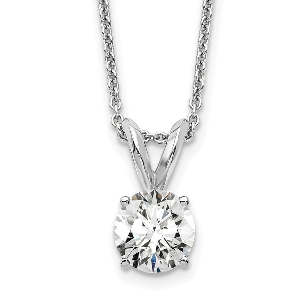 14K White Gold Lab Grown Diamond 1/2ct. Solitaire Necklace