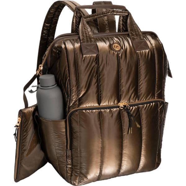Metallic Quilted Backpack Size 18"