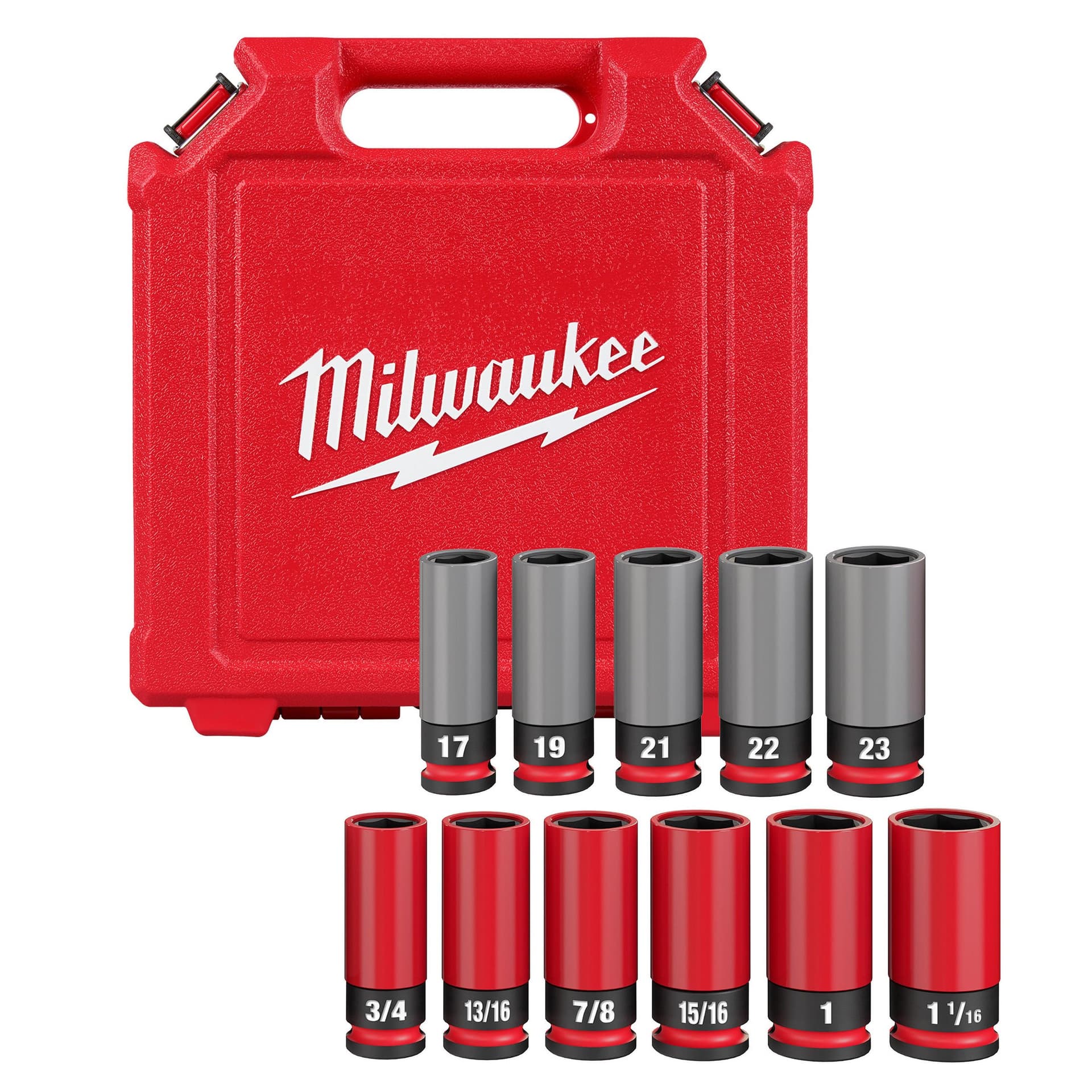 SHOCKWAVE Impact Duty 1/2" Drive SAE & Metric 11pc Lug Nut Wheel Socket Set