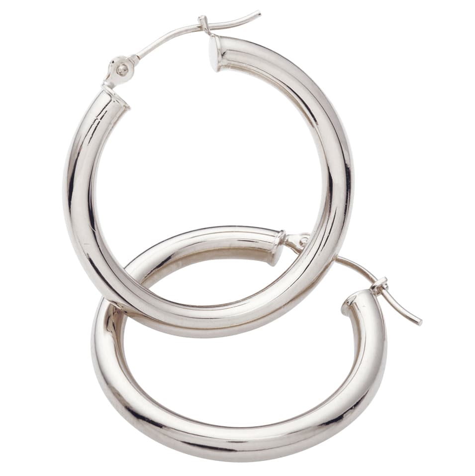 White Gold Hoop Earrings