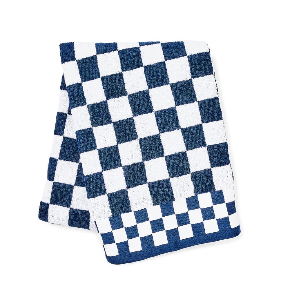Indigo Check Bath Towel