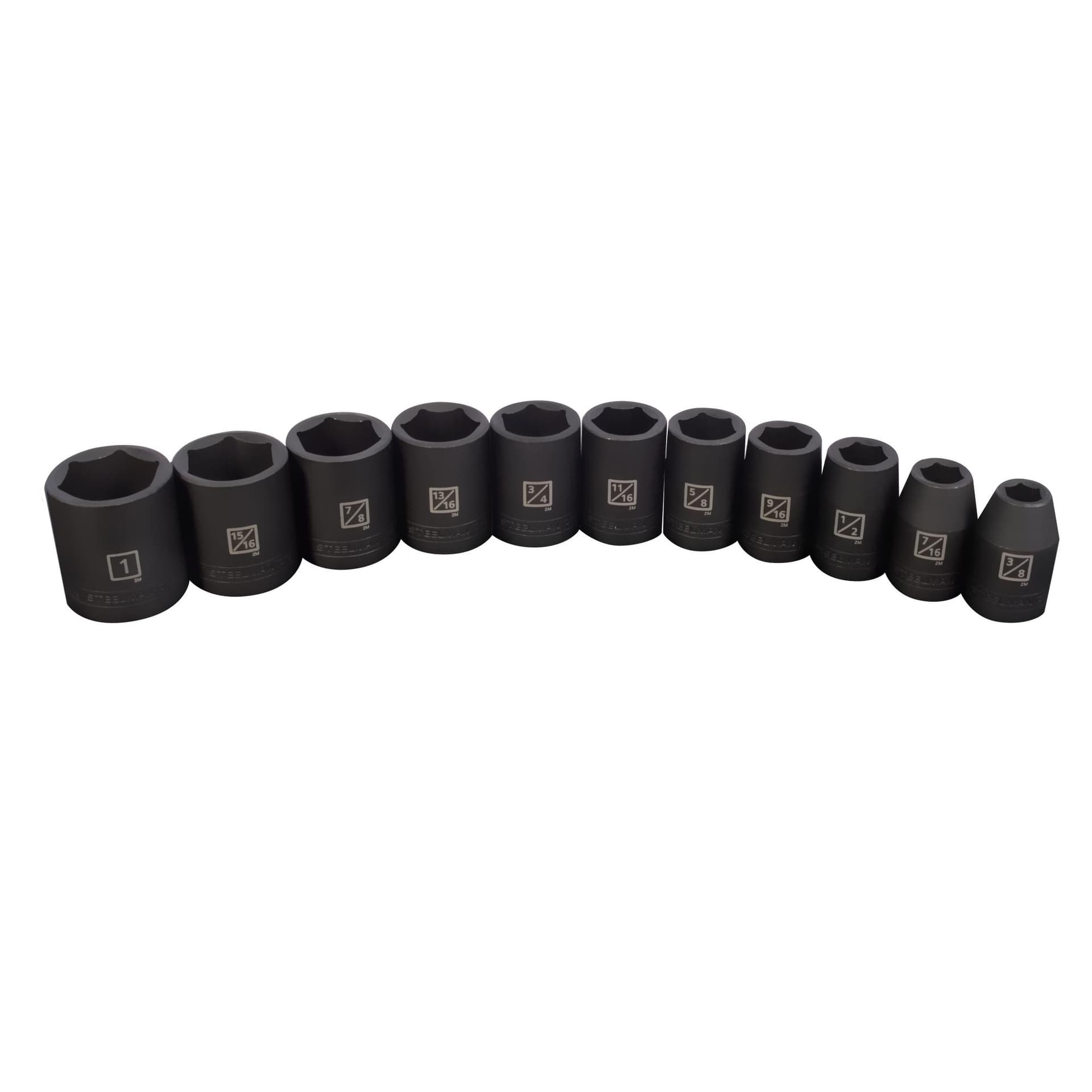 Steelman 11pc 1/2" Drive Shallow 6-Point Impact SAE Socket Set