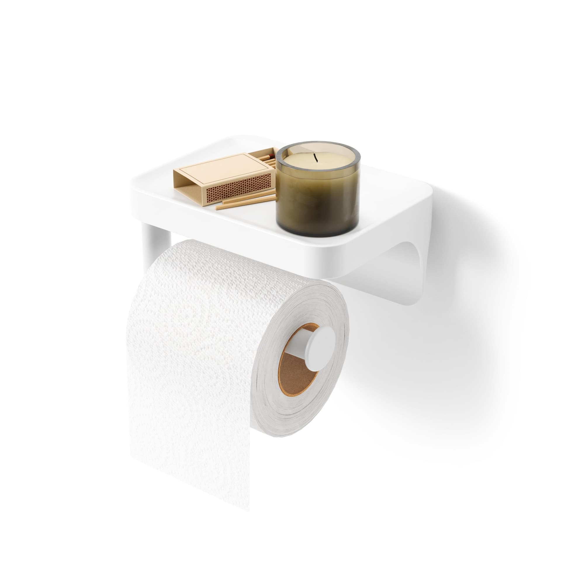 Flex Toilet Paper Holder/Shelf White