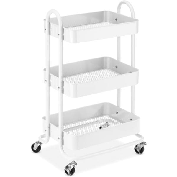 3-tier Metal Cart in White