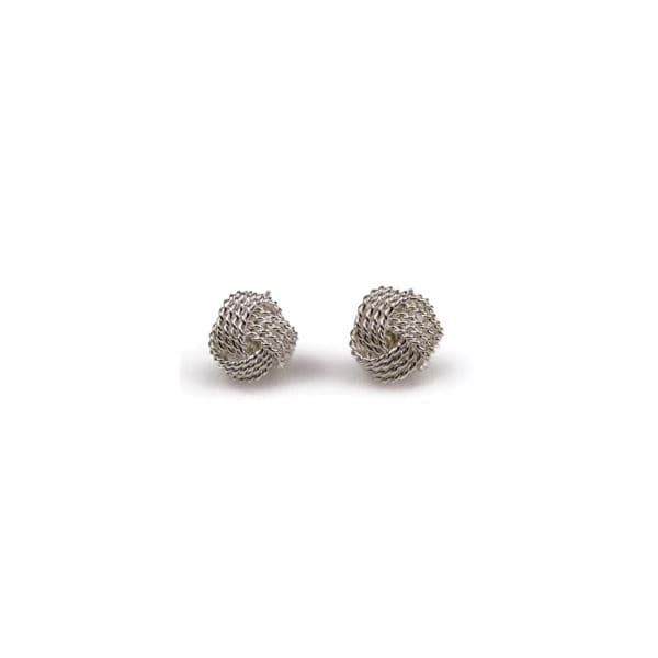 Silver Plated Mesh Knot Earrings