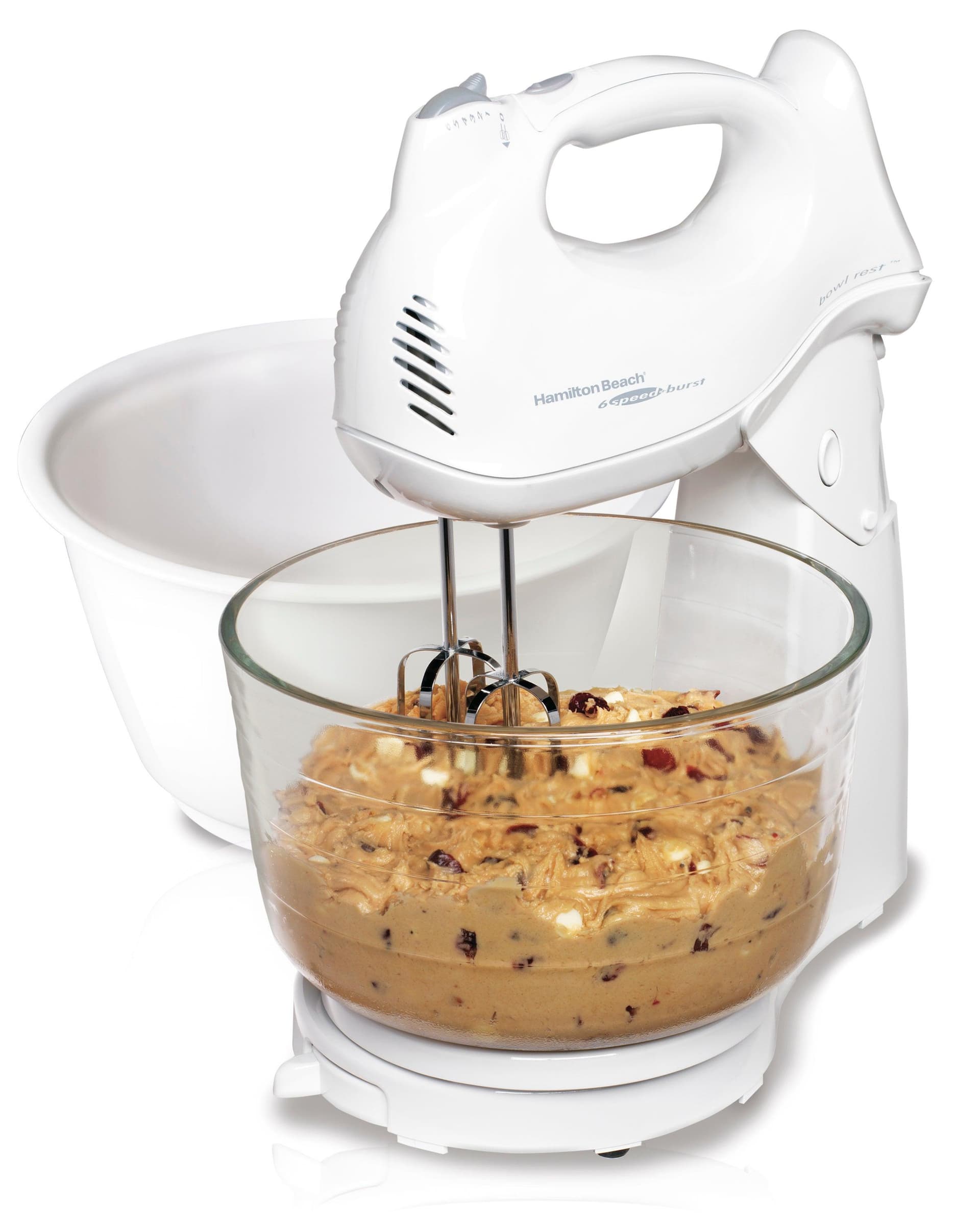 Power Deluxe 6 Speed Hand/Stand Mixer w/ 2 Bowls White