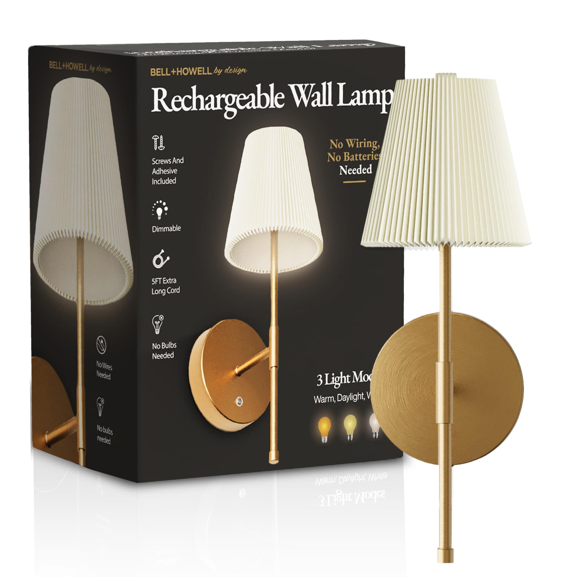 Pleated Rechargeable Wall Lamp