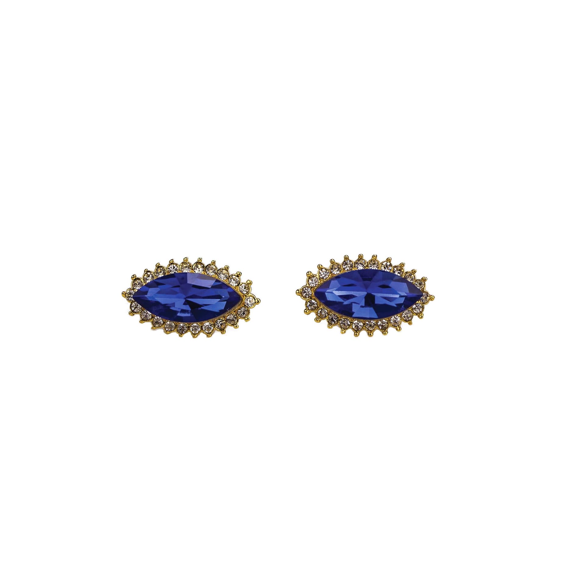 Blue Marquise Cut Rhinestone Earrings