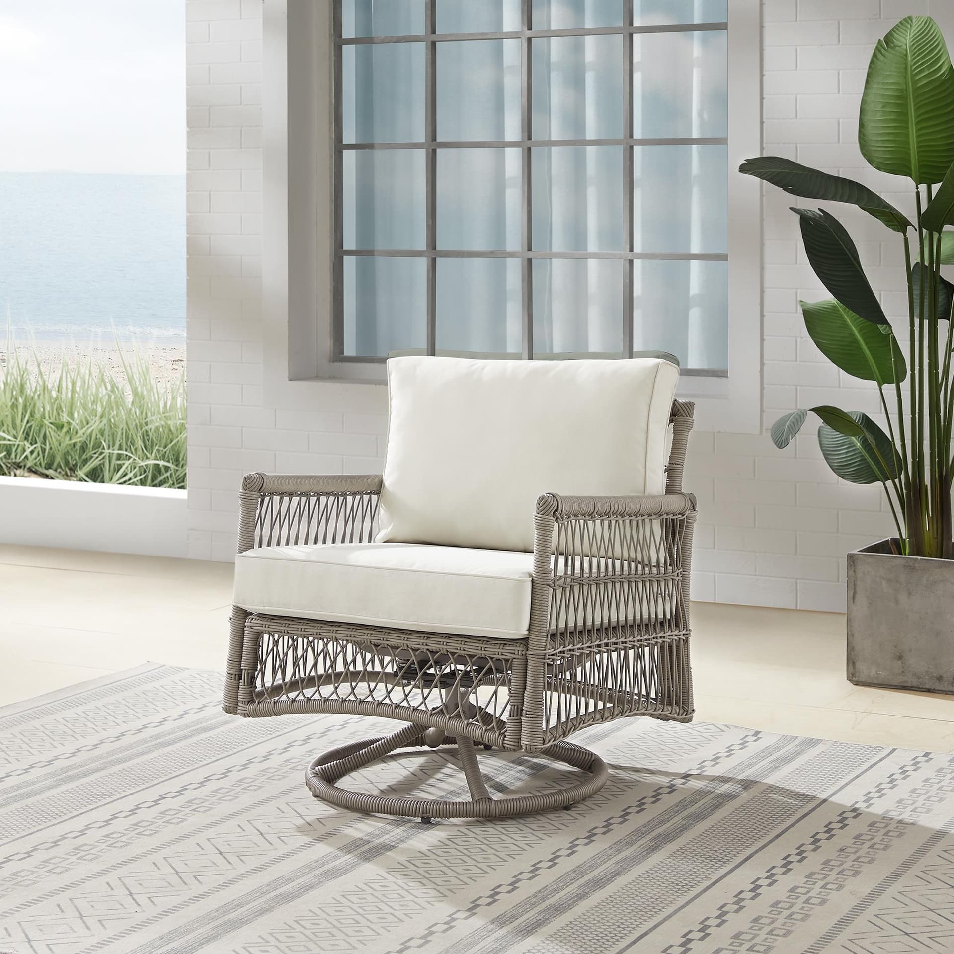 Thatcher Outdoor Wicker Swivel Rocker Chair