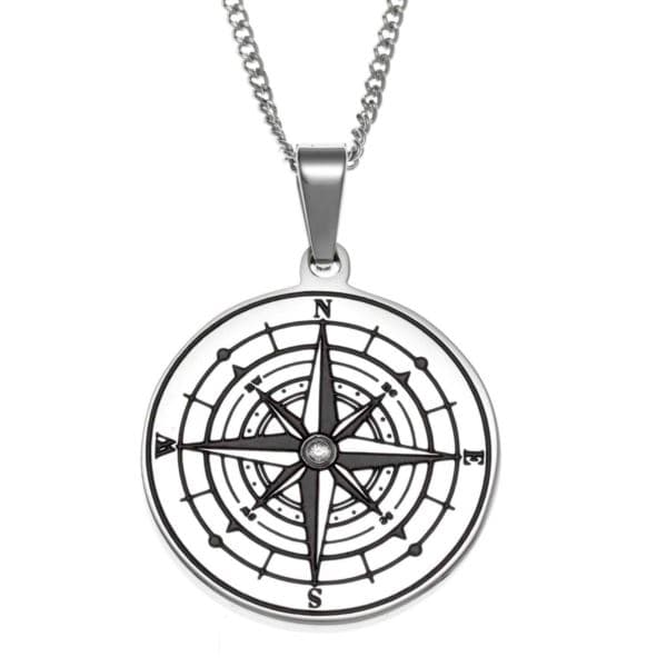 Joyful Sentiments Right Direction Compass Pendant Necklace