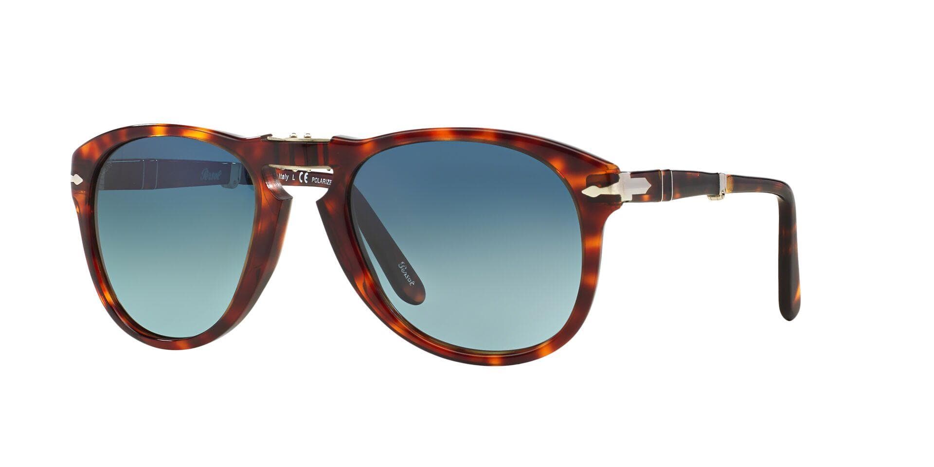 PO0714 Sunglasses - Havana/Polarized Blue Gradient