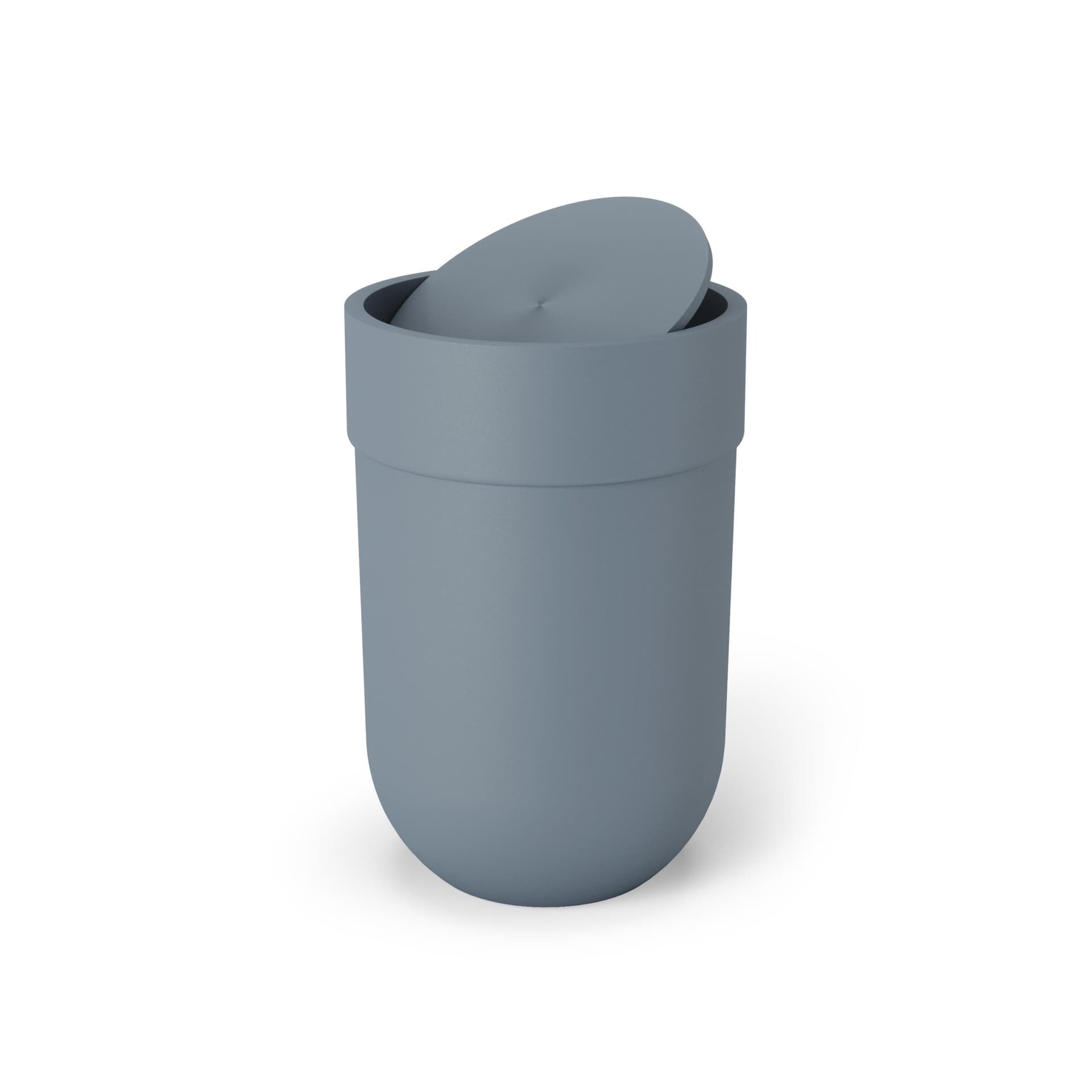 Touch Waste Can W Lid Slate Blue