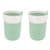 Leo 11.16oz. Porcelain Travel Mug, Green, Set of 2
