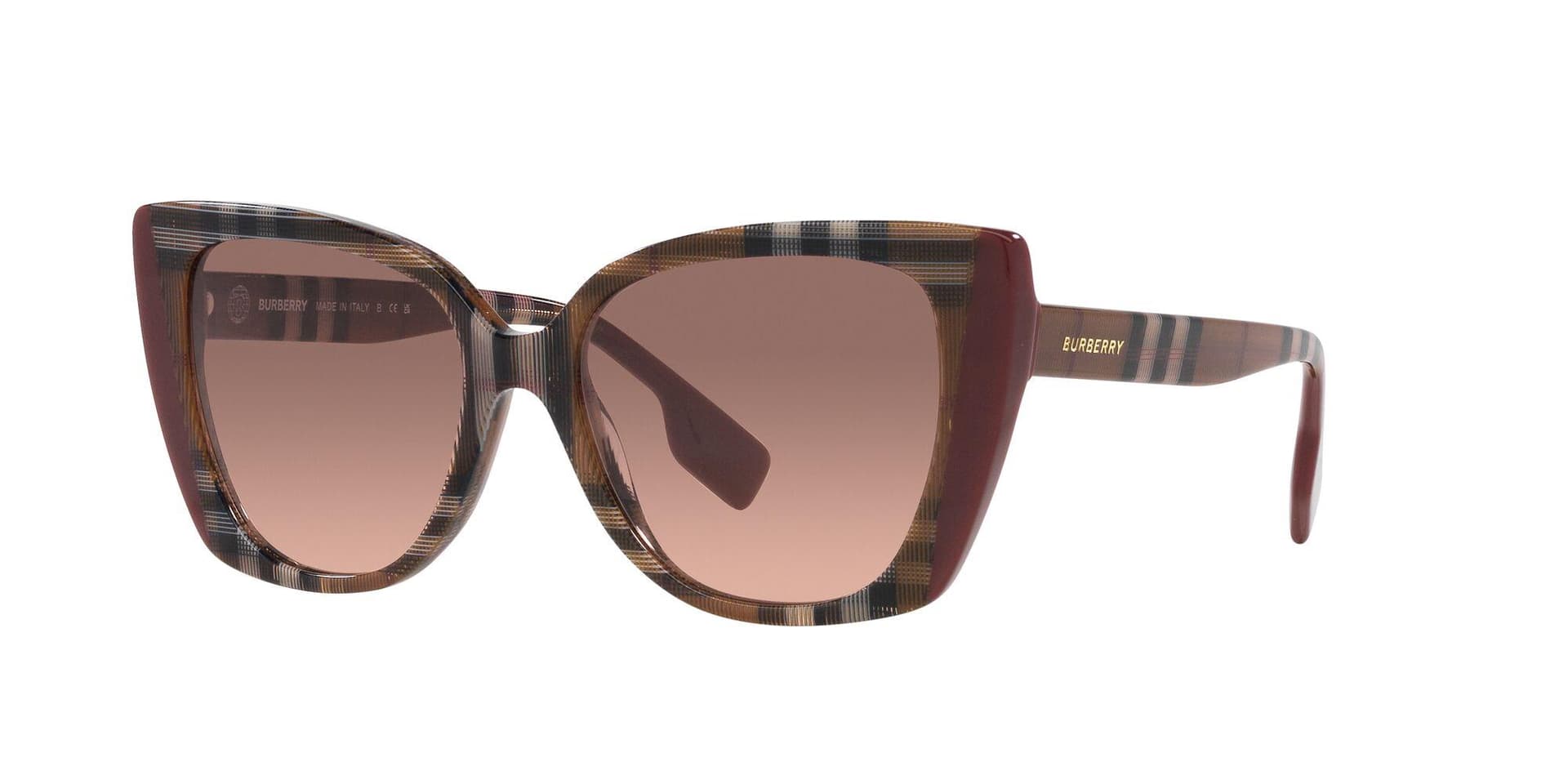 Meryl Sunglasses - Check Brown/Bordeaux